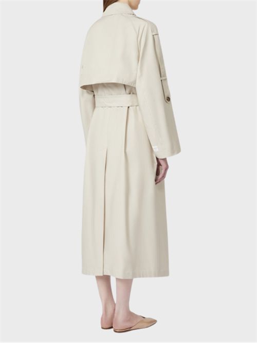 Long double-breasted trench coat in water-repellent twill with logo belt MAX MARA THE CUBE | 2619021054600002